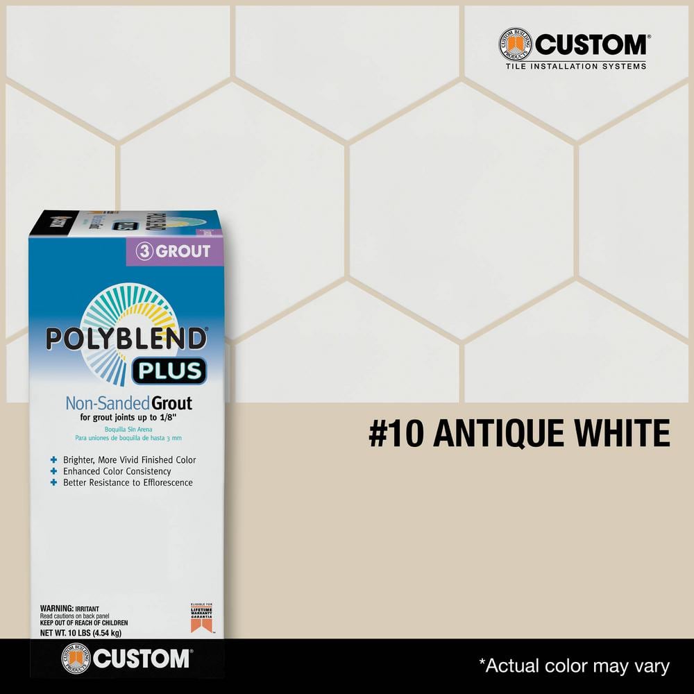 Custom Building Products Polyblend Plus #10 Antique White 10 lb. Unsanded Grout