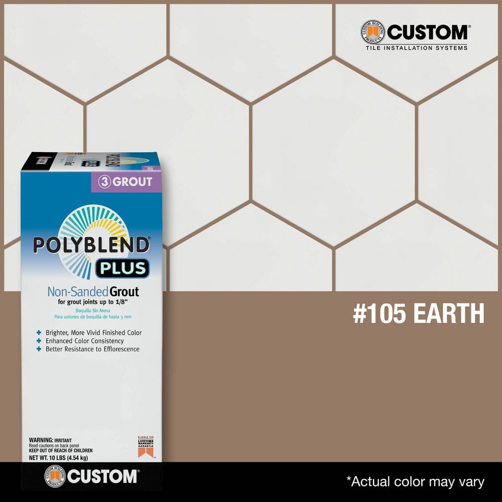 Custom Building Products Polyblend Plus #105 Earth 10 lb. Unsanded Grout