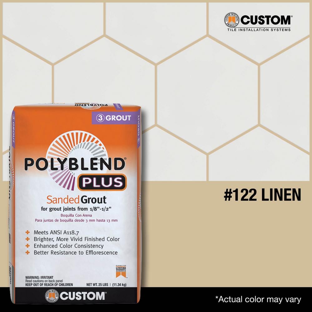 Custom Building Products Polyblend Plus #122 Linen 1 lb. Sanded Grout