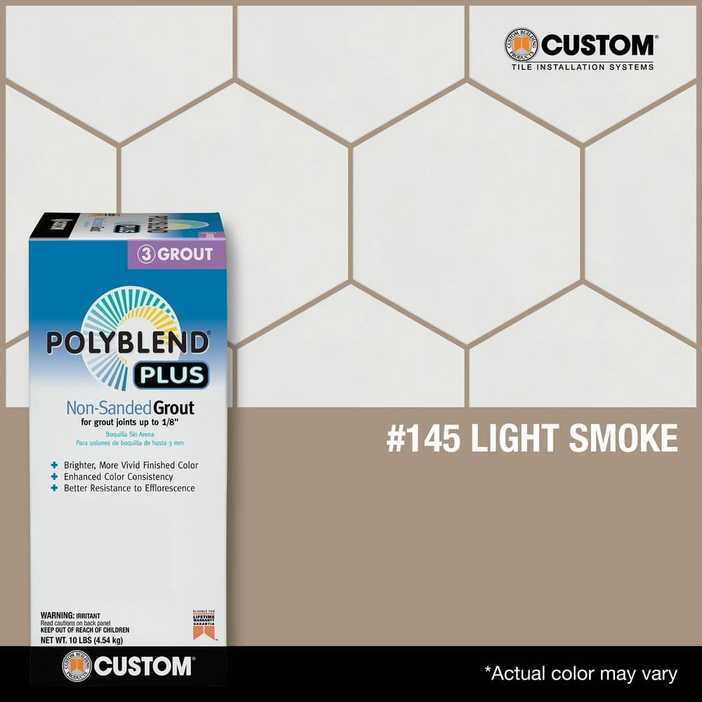 Custom Building Products Polyblend Plus #145 Light Smoke 10 lb. Unsanded Grout