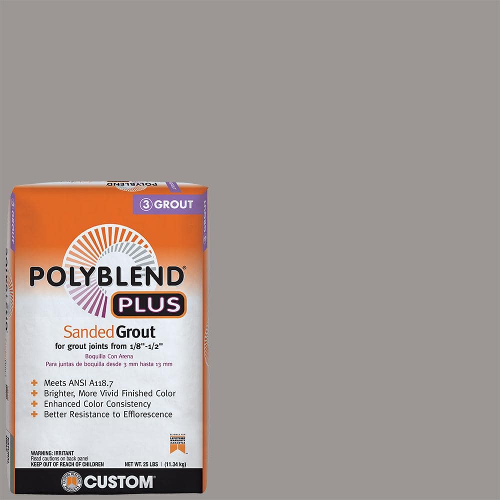 Custom Building Products Polyblend Plus #165 Delorean Gray 25 lb. Sanded Grout