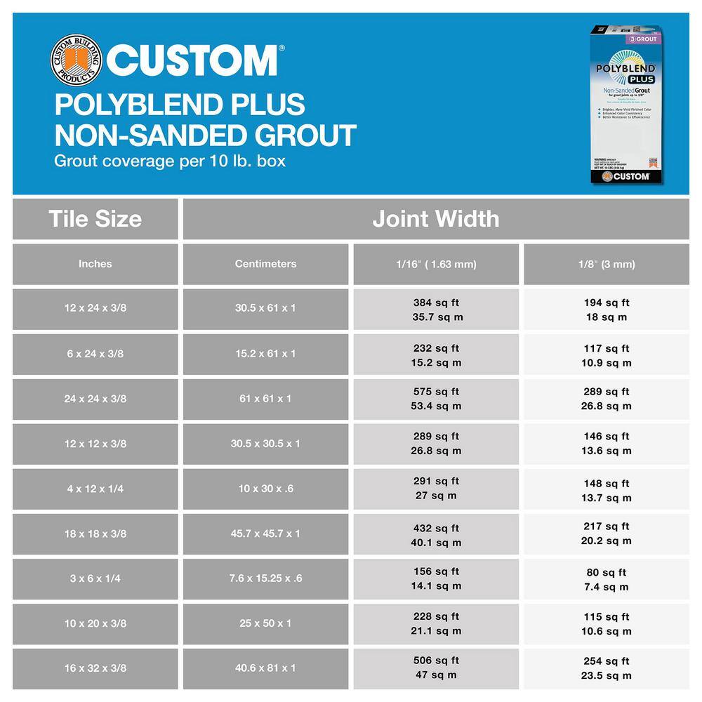Custom Building Products Polyblend Plus #183 Chateau 10 lb. Unsanded Grout