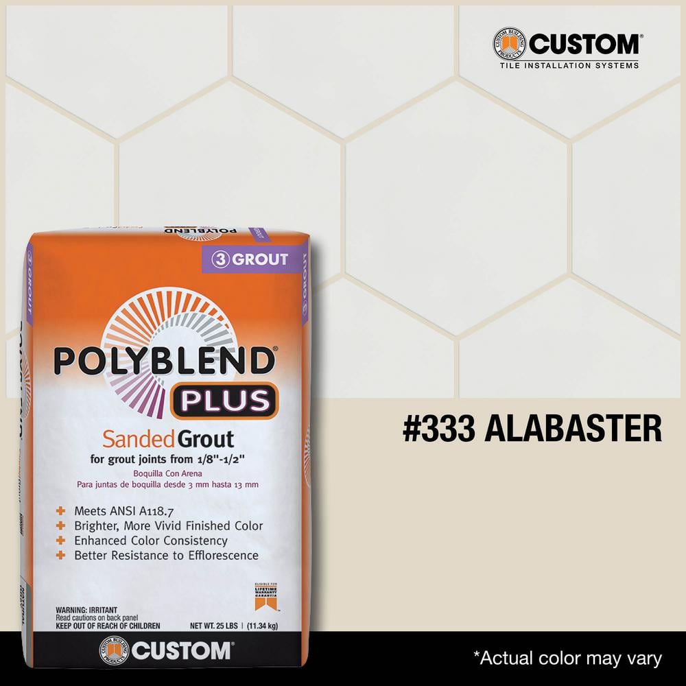 Custom Building Products Polyblend Plus #333 Alabaster 25 lb. Sanded Grout