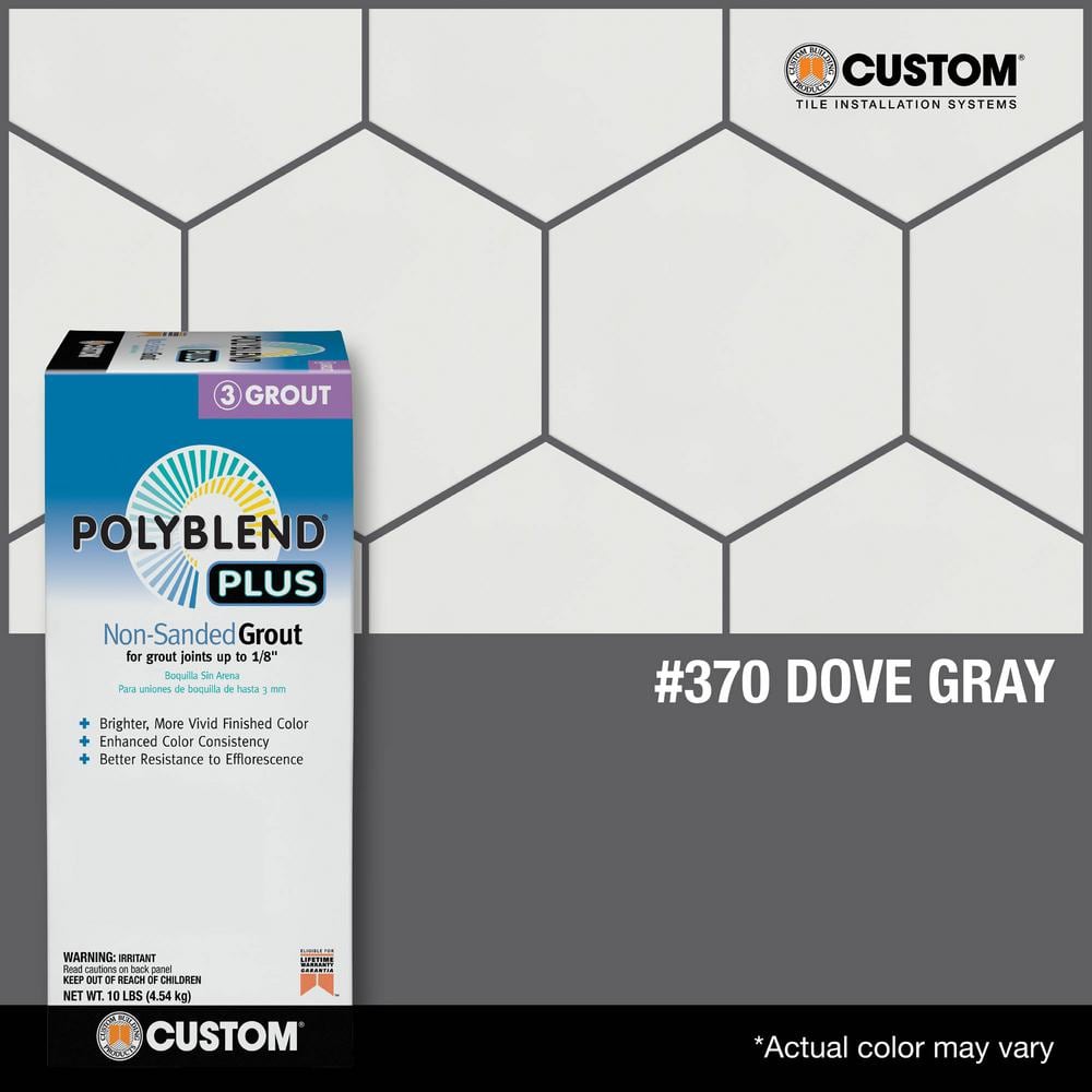 Custom Building Products Polyblend Plus #370 Dove Gray 10 lb. Unsanded Grout