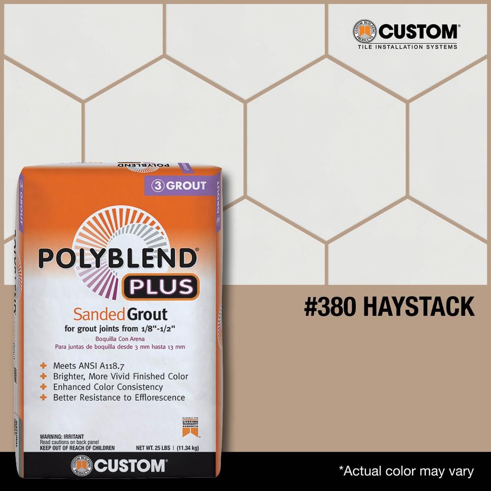 Custom Building Products Polyblend Plus #380 Haystack 25 lb. Sanded Grout