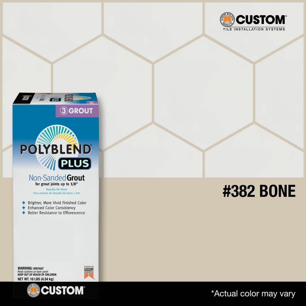 Custom Building Products Polyblend Plus #382 Bone 10 lb. Unsanded Grout