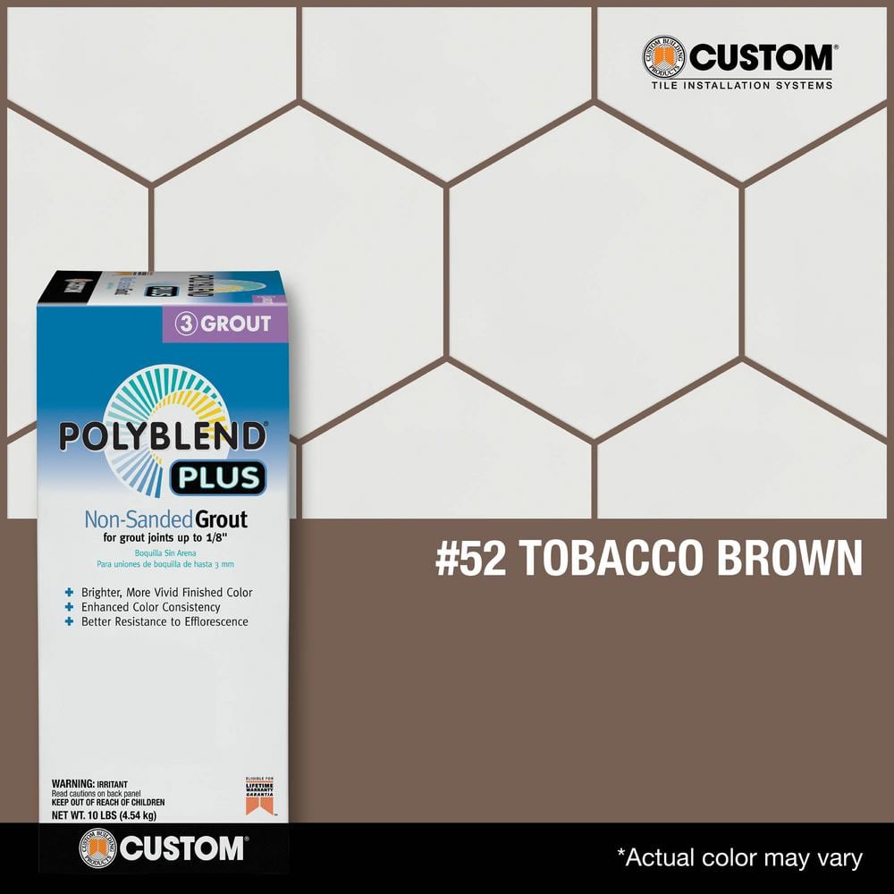 Custom Building Products Polyblend Plus #52 Tobacco 10 lb. Unsanded Grout