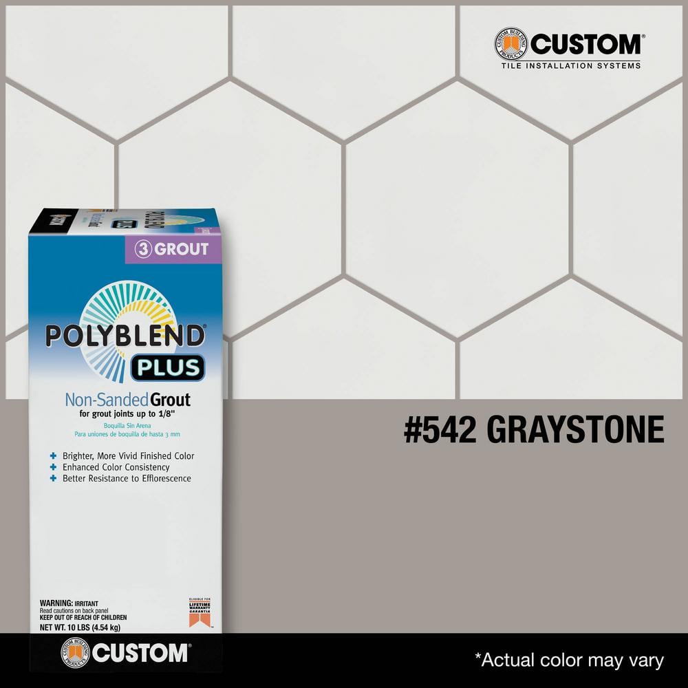 Custom Building Products Polyblend Plus #542 Graystone 10 lb. Unsanded Grout