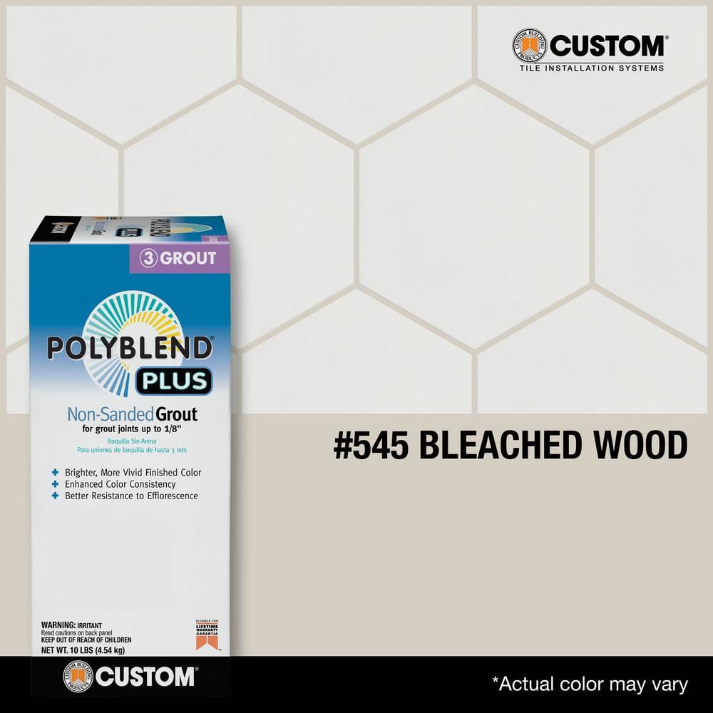 Custom Building Products Polyblend Plus #545 Bleached Wood 10 lb. Unsanded Grout