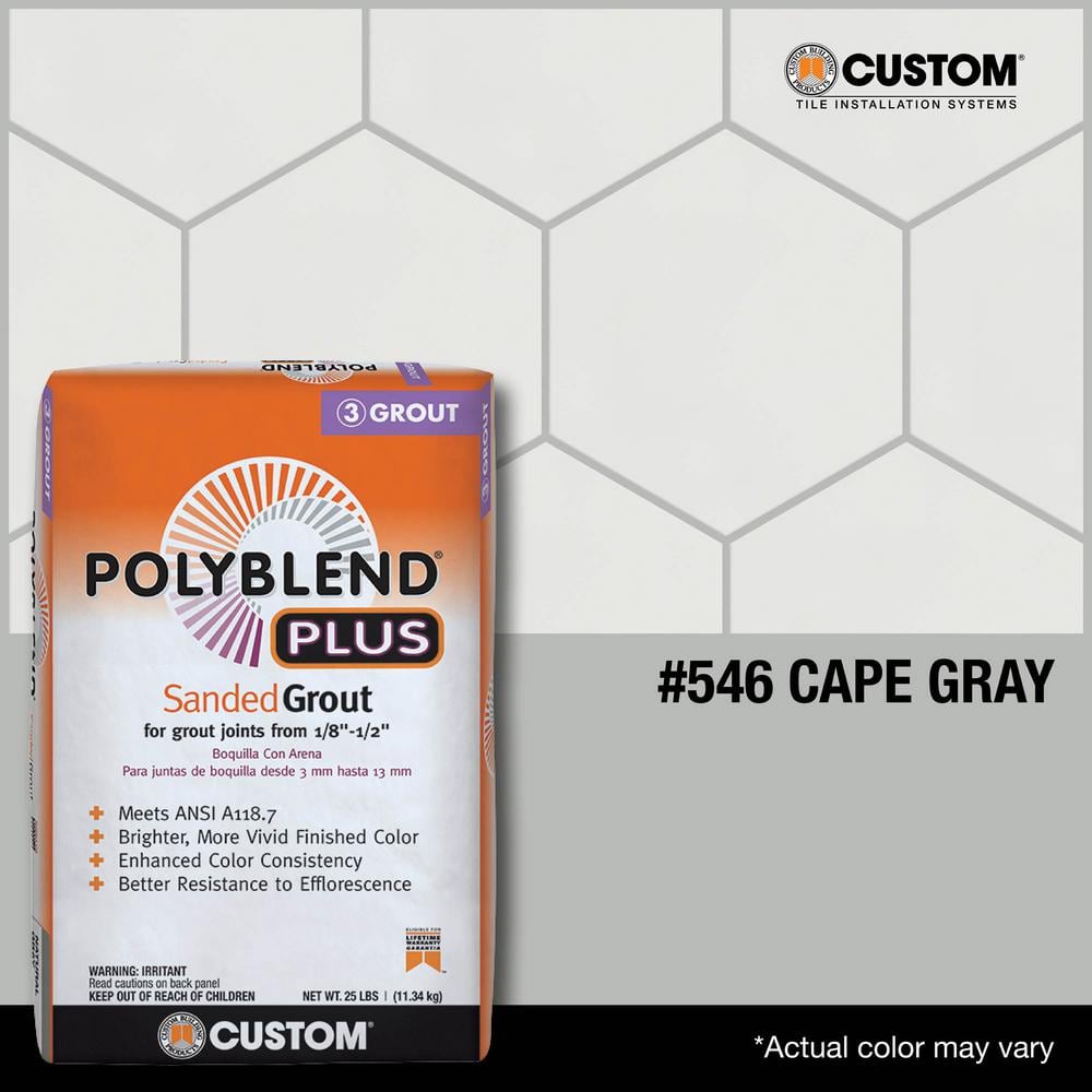 Custom Building Products Polyblend Plus #546 Cape Gray 25 lb. Sanded Grout