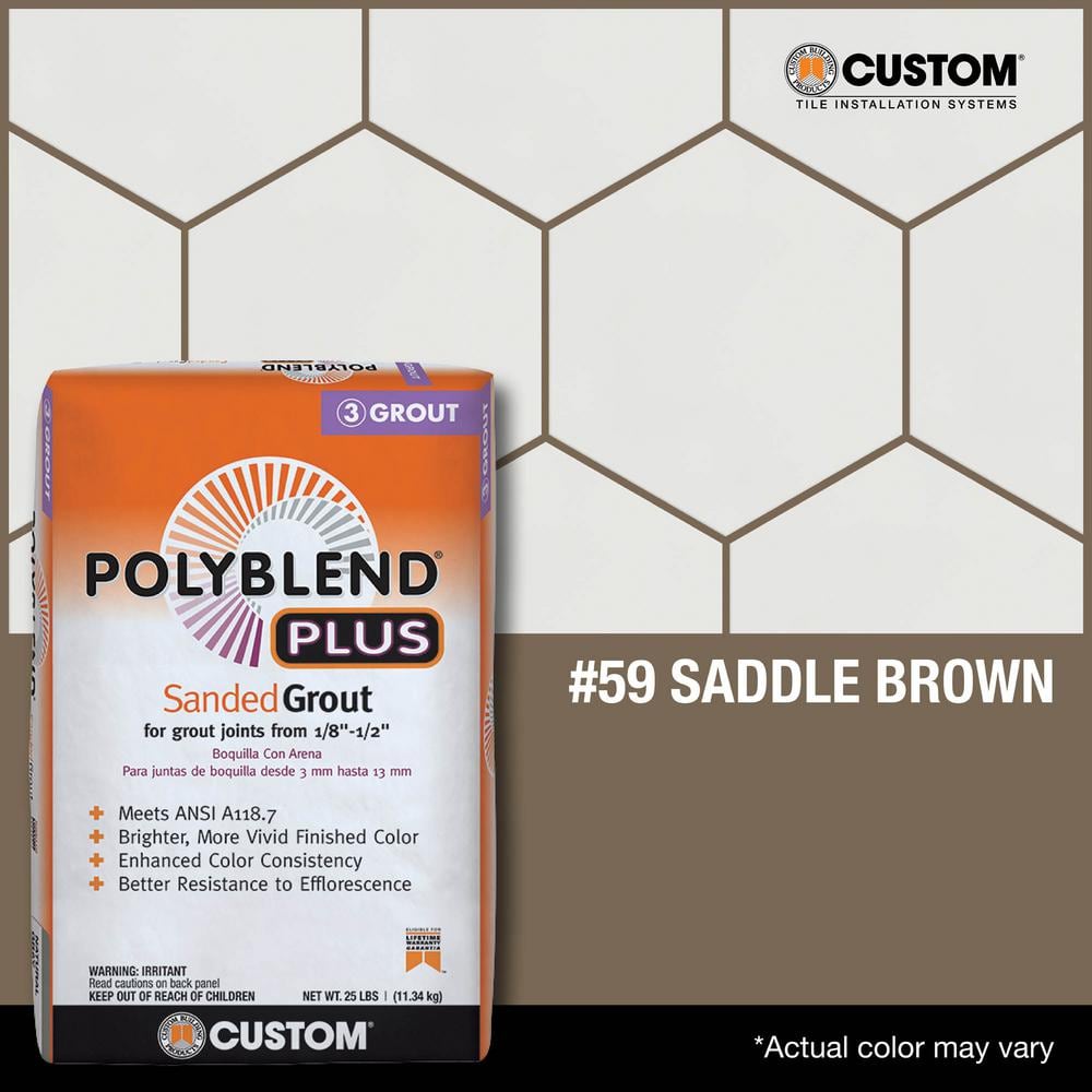 Custom Building Products Polyblend Plus #59 Saddle Brown 25 lb. Sanded Grout