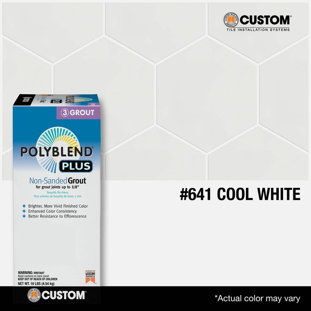 Custom Building Products Polyblend Plus #641 Cool White 10 lb. Unsanded Grout