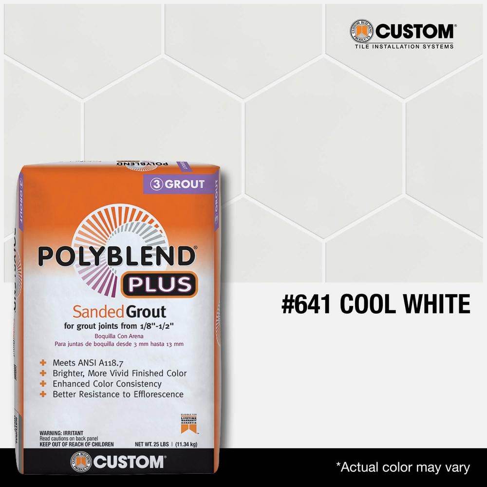 Custom Building Products Polyblend Plus #641 Cool White 25 lb. Sanded Grout