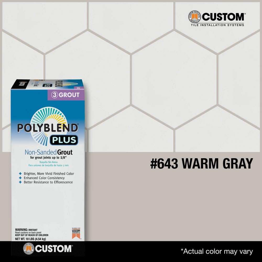 Custom Building Products Polyblend Plus #643 Warm Gray 10 lb. Unsanded Grout