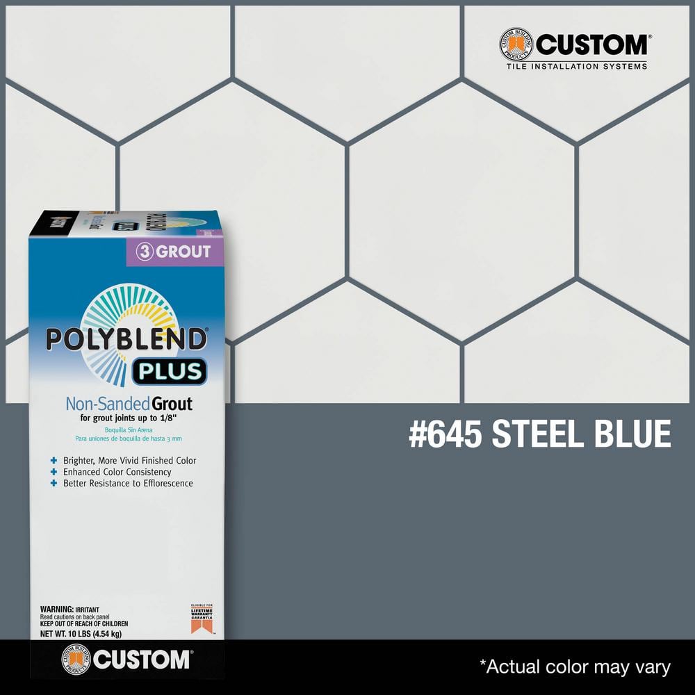 Custom Building Products Polyblend Plus #645 Steel Blue 10 lb. Unsanded Grout