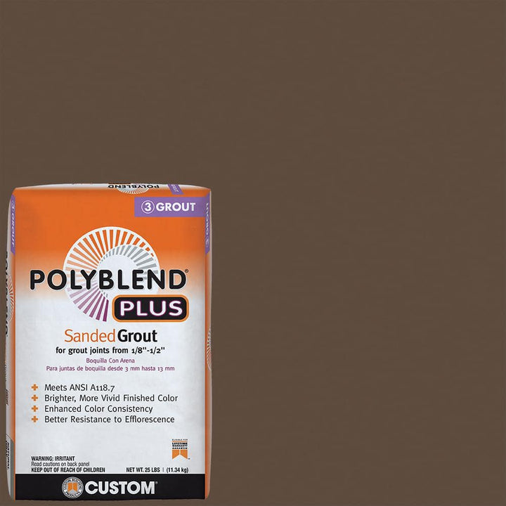 Custom Building Products Polyblend Plus #646 Coffee Bean 25 lb. Sanded Grout