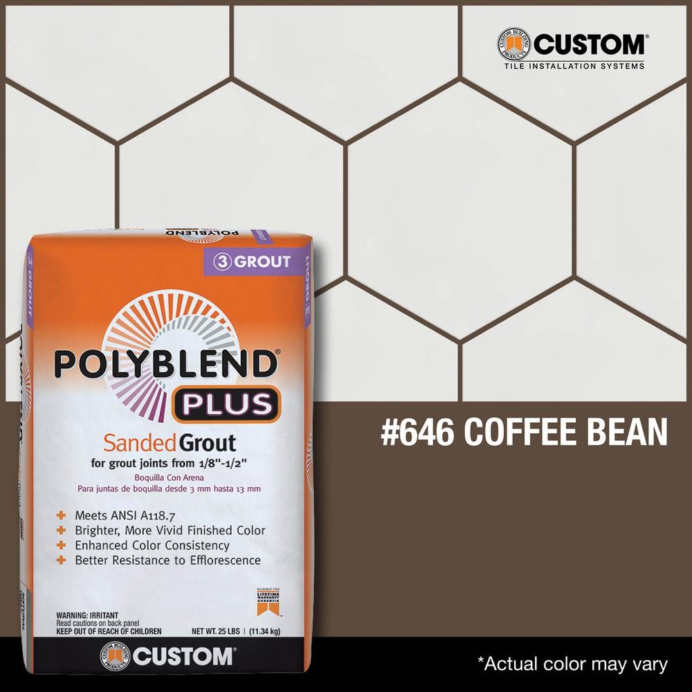 Custom Building Products Polyblend Plus #646 Coffee Bean 25 lb. Sanded Grout