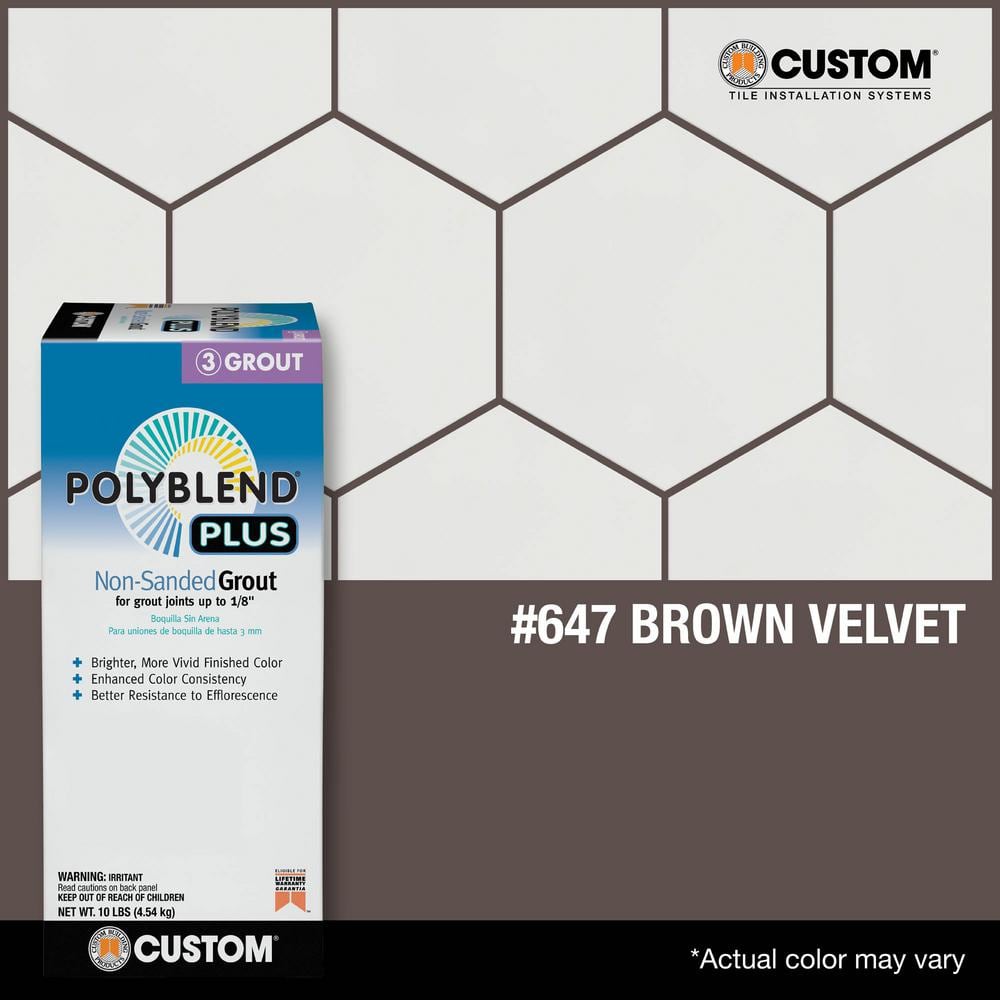 Custom Building Products Polyblend Plus #647 Brown Velvet 10 lb. Unsanded Grout