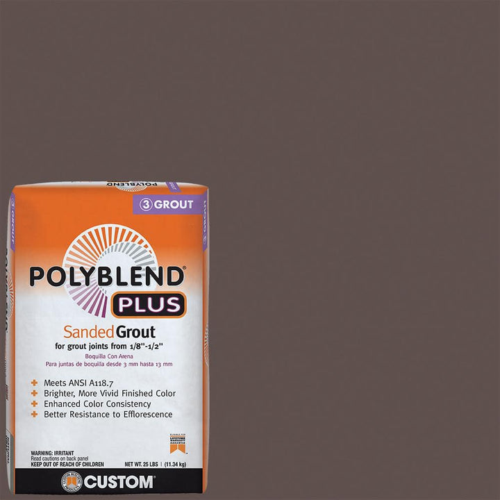 Custom Building Products Polyblend Plus #647 Brown Velvet 25 lb. Sanded Grout