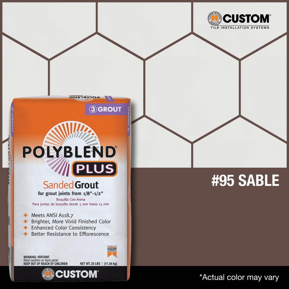 Custom Building Products Polyblend Plus #95 Sable Brown 25 lb. Sanded Grout