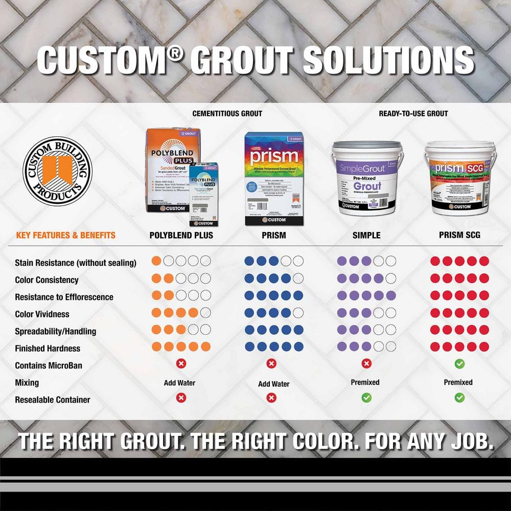 Custom Building Products Prism SCG #382 Bone 1 gal. Ultimate Performance Pre-Mixed Single Component Grout