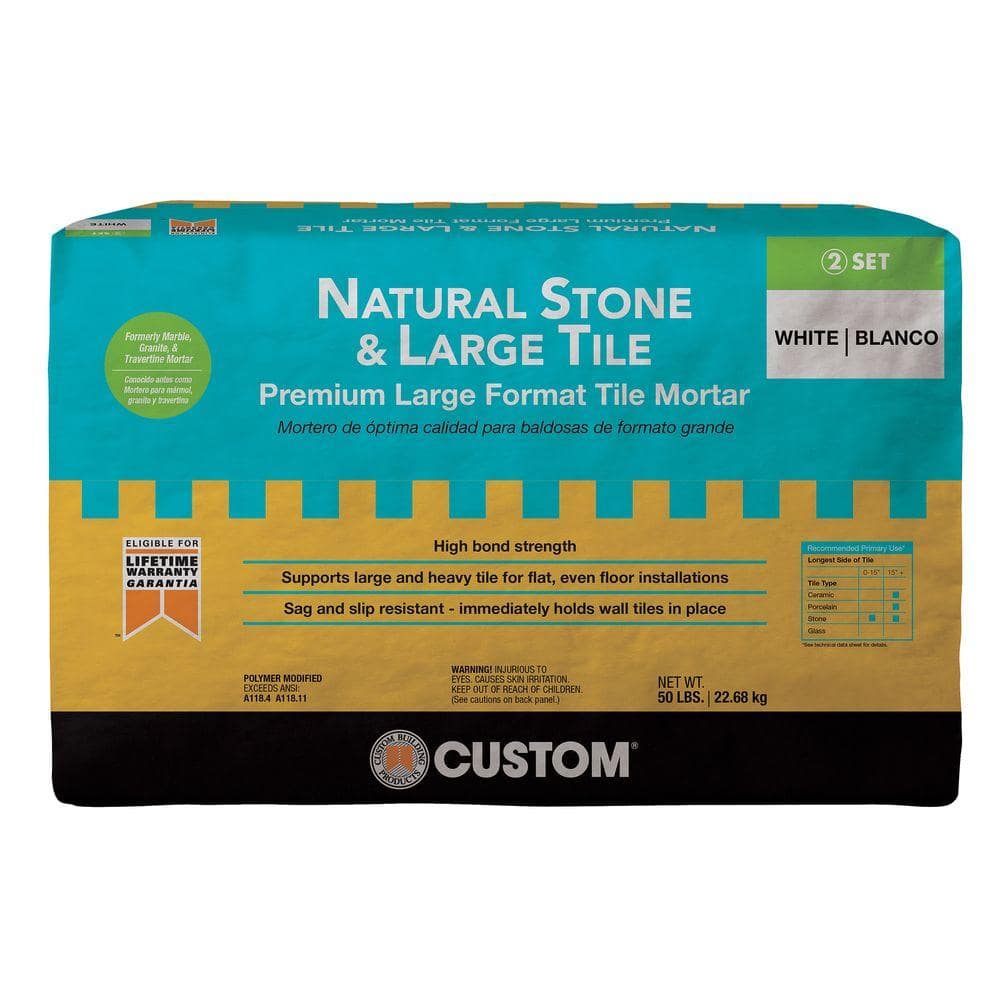 Custom Building Products Natural Stone and Large Tile 50 lb. White Premium Thinset Mortar