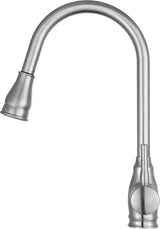 ANZZI Bell Brushed Nickel Single-Handle Deck-Mount Pull-Out Sprayer Kitchen Faucet, 1.8 GPM