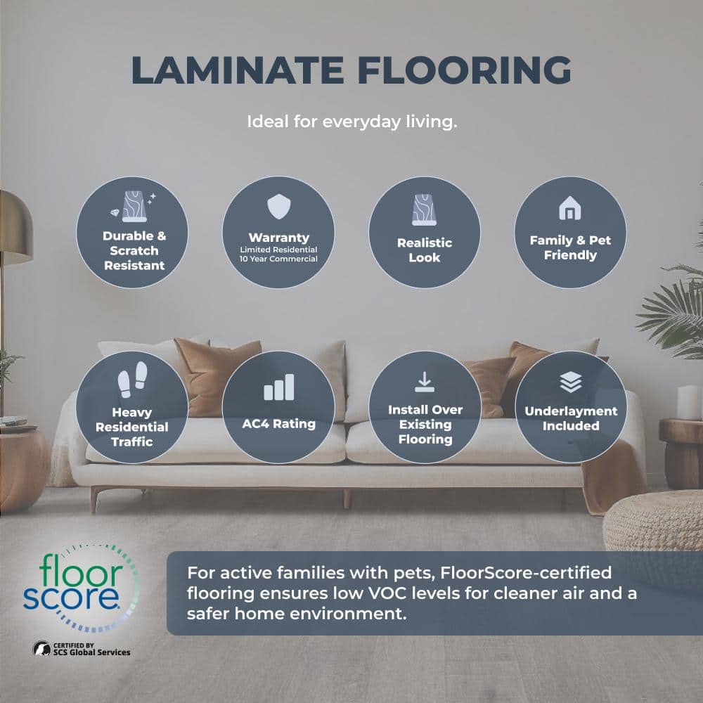 MSI Cyndya Grove 9.9 mm T x 7.72 in. W x 47.87 in. L Waterproof Laminate Flooring (17.92 sq. ft./case)