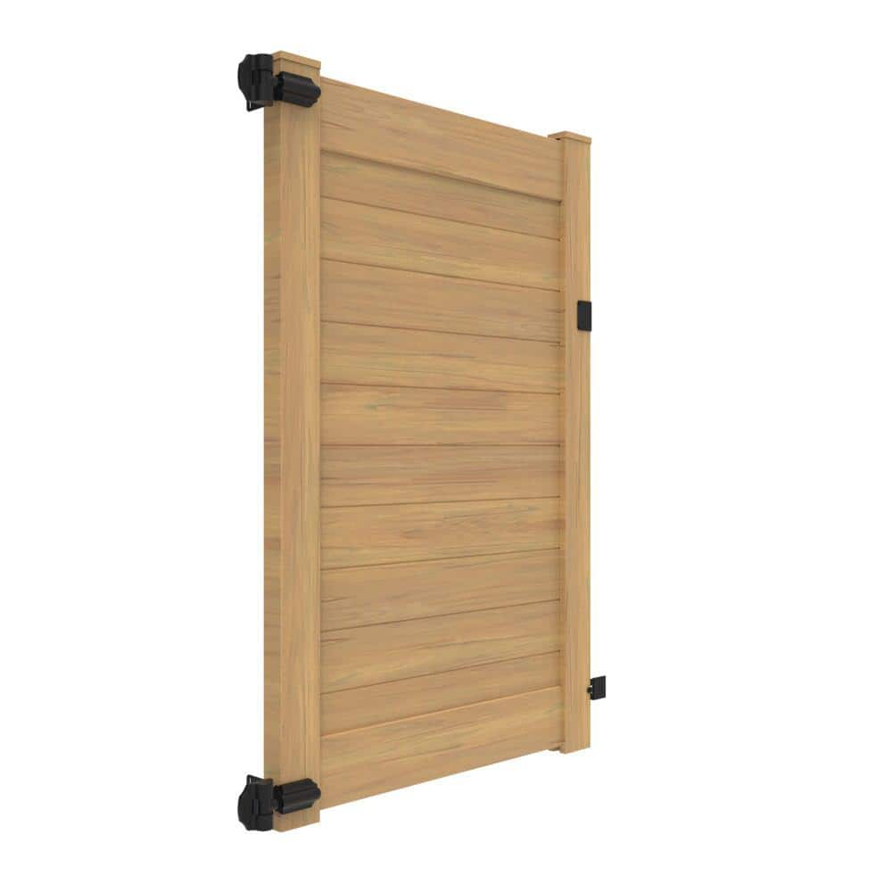 Barrette Outdoor Living 46 in. x 6 ft. Vinyl Privacy Horizontal Fence Gate - Cypress Finish
