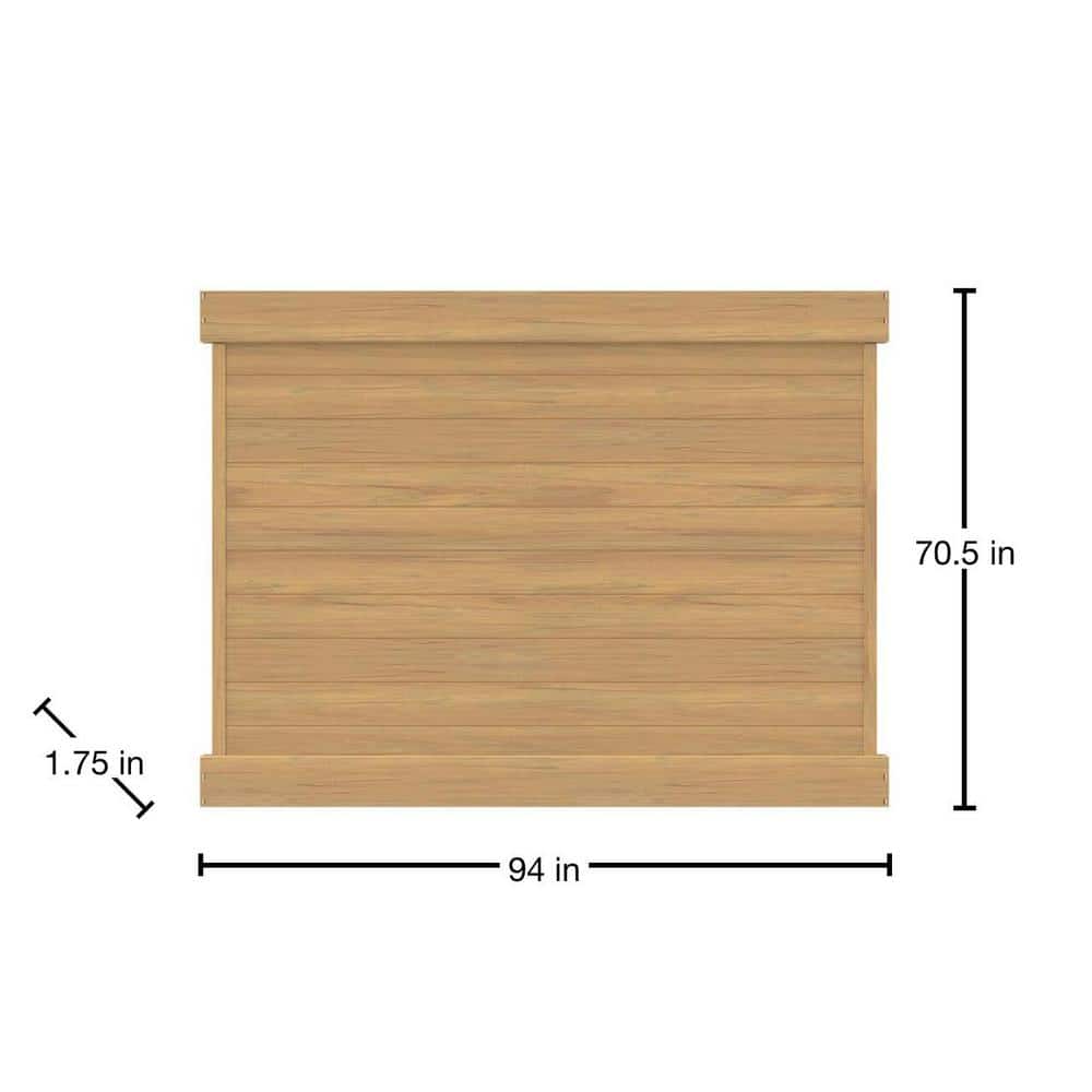 Barrette Outdoor Living Cypress Privacy Vinyl Fence Panel - Horizontal 6 ft. H x 8 ft. W