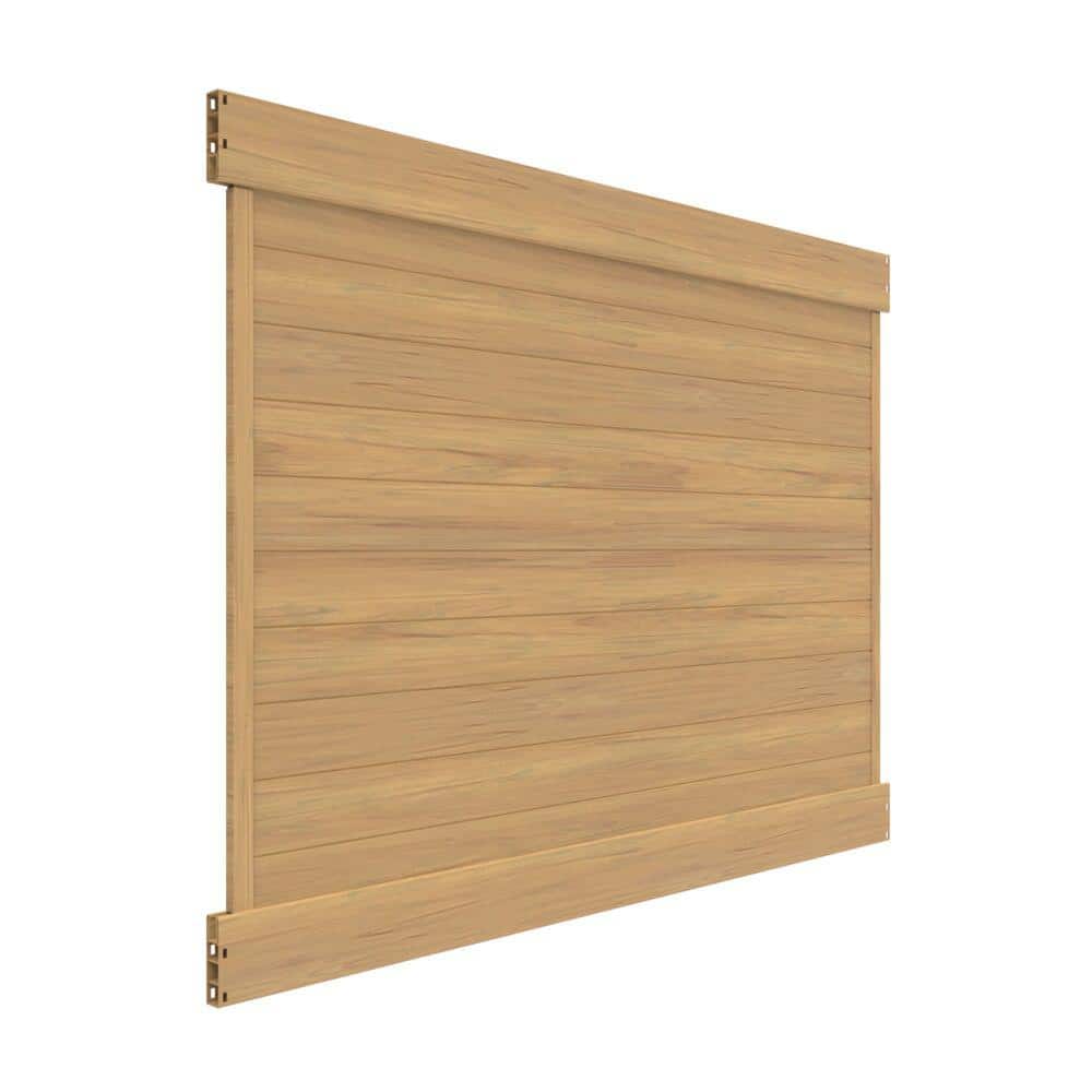 Barrette Outdoor Living Cypress Privacy Vinyl Fence Panel - Horizontal 6 ft. H x 8 ft. W