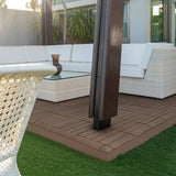 CREATIVE SURFACES 3 in. x 3 in. Composite Deck Tile Corner Trim in Cypress (4-Pieces Per Box)