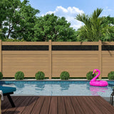 Barrette Outdoor Living Horizontal Boardwalk Semi-Privacy Vinyl Fence Panel 6x8 - Cypress