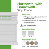 Barrette Outdoor Living Horizontal Boardwalk Semi-Privacy Vinyl Fence Panel 6x8 - Cypress