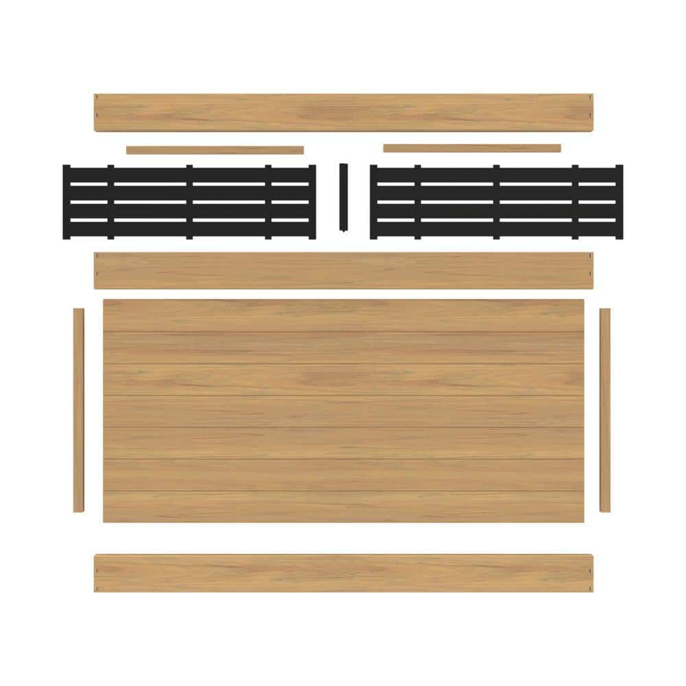Barrette Outdoor Living Horizontal Boardwalk Semi-Privacy Vinyl Fence Panel 6x8 - Cypress