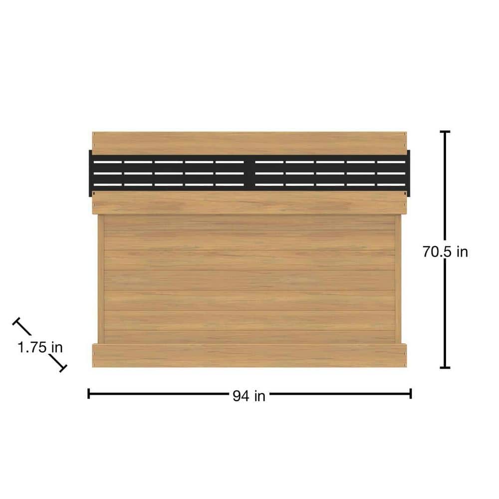 Barrette Outdoor Living Horizontal Boardwalk Semi-Privacy Vinyl Fence Panel 6x8 - Cypress