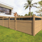 Barrette Outdoor Living Horizontal Boardwalk Semi-Privacy Vinyl Fence Panel 6x8 - Cypress