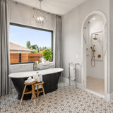 Merola Tile Classico Bardiglio Hexagon Flower 7 in. x 8 in. Porcelain Floor and Wall Tile (7.67 sq. ft. per case)