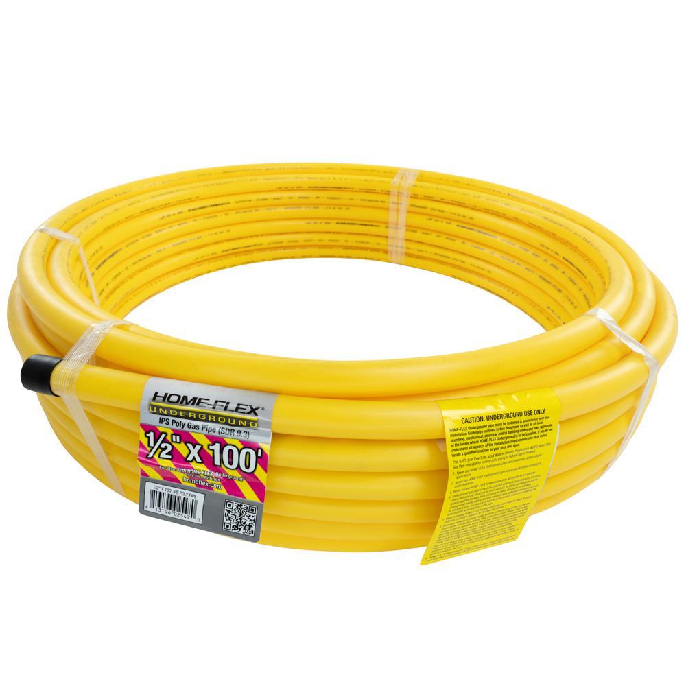 1/2 in. IPS x 100 ft. DR 9.3 Underground Yellow Polyethylene Gas Pipe - Super Arbor