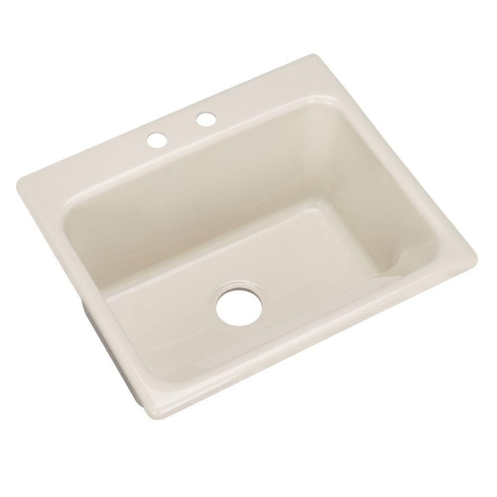 Kensington Drop-In Acrylic 25 in. 2-Hole Single Bowl Utility Sink in White - Super Arbor
