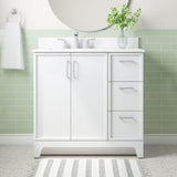 Style Selections Madix 36-in White Undermount Single Sink Bathroom Vanity with White Engineered Stone Top