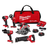 Milwaukee M18 FUEL 18V Brushless Cordless 5‑Tool Combo Kit with (2) 5.0Ah Batteries, Charger & Tool Bag, Model 3697-25-48-11-1813
