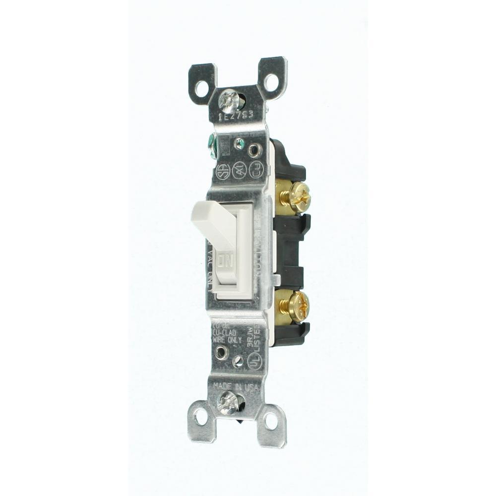 15 Amp Single-Pole Switch, White (10-Pack) - Super Arbor