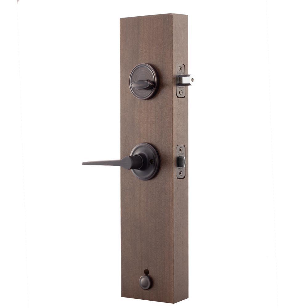 Craftsman Tuscan Bronze Door Handleset with Contemporary Lever Trim - Super Arbor