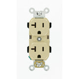 20 Amp Industrial Grade Heavy Duty Self Grounding Duplex Outlet, White - Super Arbor