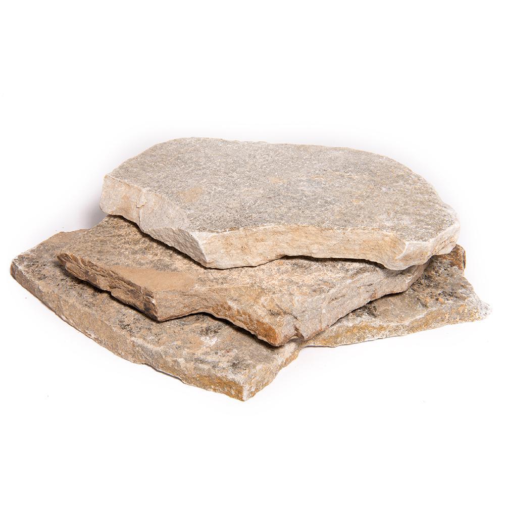 16 in. x 12 in. x 2 in. 120 sq. ft. Silver Quartzite Natural Flagstone for Landscape, Gardens and Pathways - Super Arbor