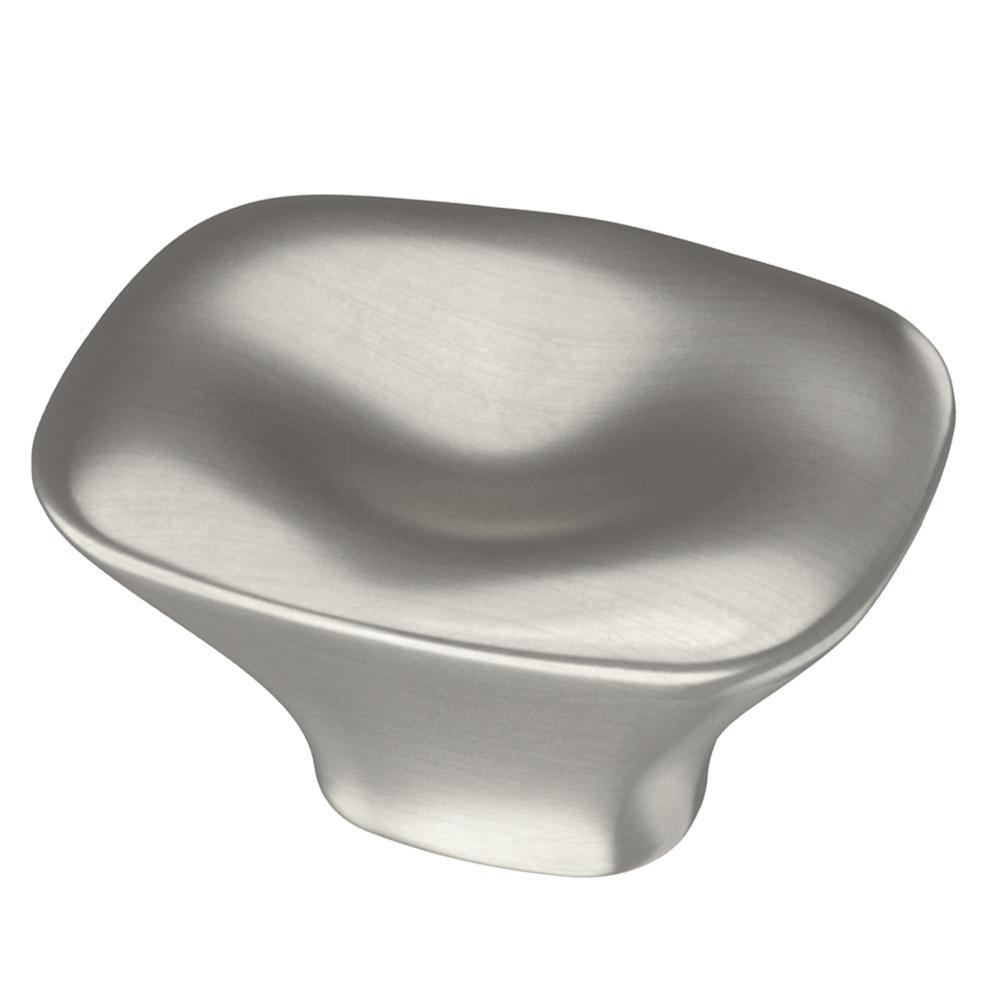 Pillowed Square 1-9/16 in. (39 mm) Satin Nickel Cabinet Knob - Super Arbor