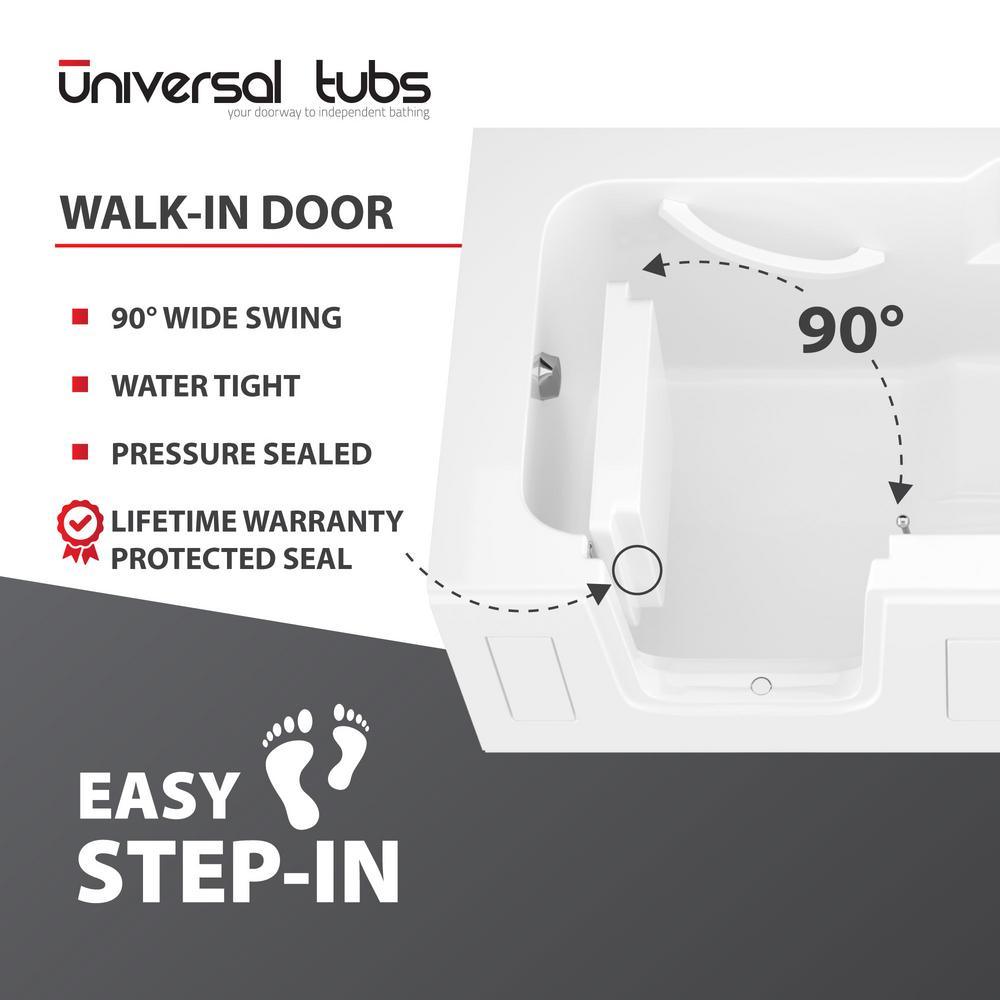 Step-In 59.6 in. Walk-In Non-Whirlpool Bathtub in White with 1.28 GPF Single Flush Toilet - Super Arbor
