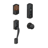 Camelot Satin Nickel Sense Smart Door Lock with Georgian Knob Door Handleset - Super Arbor