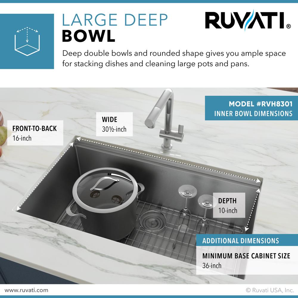 32 in. Single Bowl Workstation Tight Radius Undermount 16-Gauge Stainless Steel Kitchen Sink with Sliding Accessories - Super Arbor